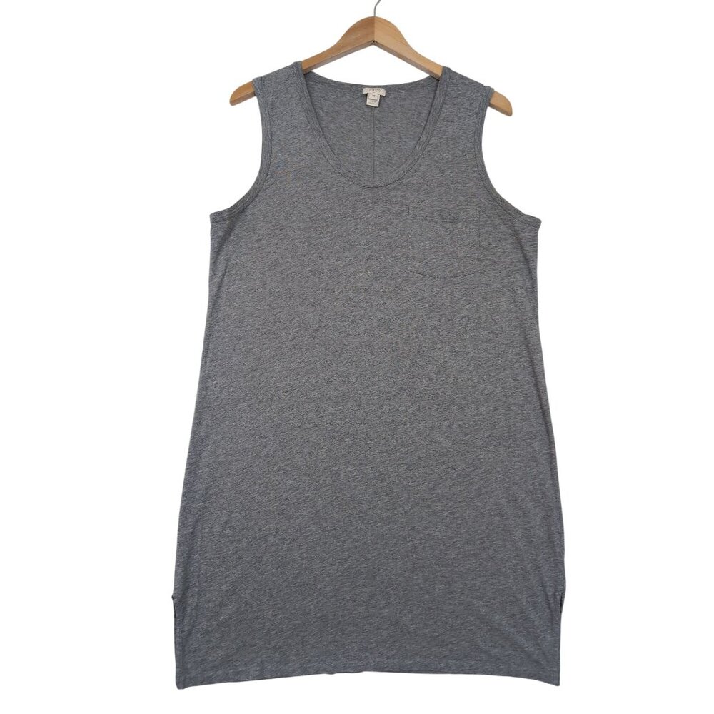 J Crew Factory Tank Dress Womens M Gray Scoop Neck Casual Capsule Minimalist